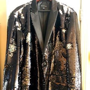 Men 3XL (fits like a 1XL) sequined black sportcoat
